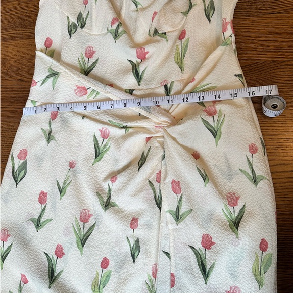 Cream Midi Floral Dress - Picture 4 of 6